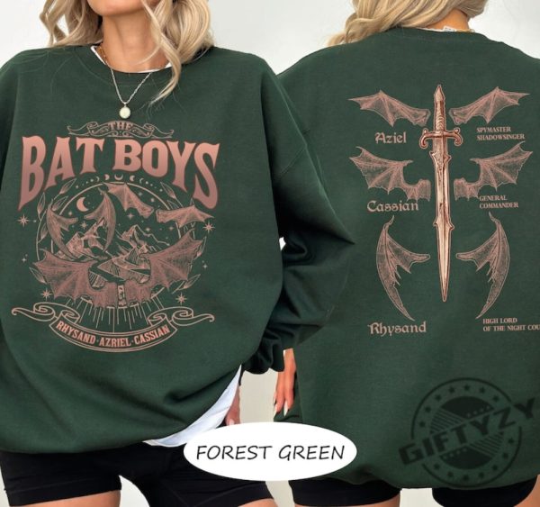 Vintage The Bat Boys Acotar Shirt The Bat Boys Tshirt The Night Court Sweatshirt Rhysand Cassian Azriel Hoodie Bookish Merch giftyzy 4