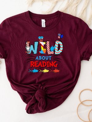 Wild About Reading Dr. Seuss Shirt National Read Across America Day Shirt Dr. Seuss Costume Ideas Dr. Seuss Character Images Unique revetee 9