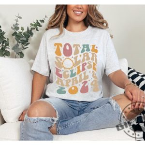 Total Solar Eclipse Shirt 2024 Solar Eclipse Gift April 8 2024 Tshirt Astronomy Lover Sweatshirt Retro Groovy Distressed Celestial Top Hoodie Total Solar Eclipse 2024 Shirt giftyzy 5