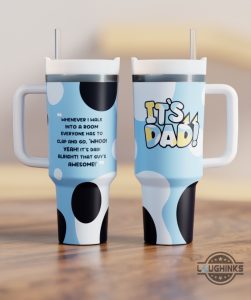 its dad crewcup 40oz stanley tumbler dupe Bluey Bingo Bandit Heeler 40 oz stainless steel travel cups with handle lid and straw laughinks 1 2