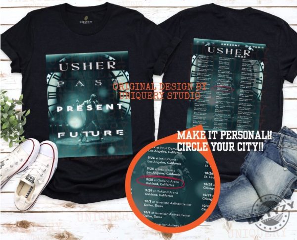 Personalized Usher Shirt Usher Concert 2024 Tshirt Past Present Future Tour Sweatshirt Unisex Hoodie Concert Shirt giftyzy 1