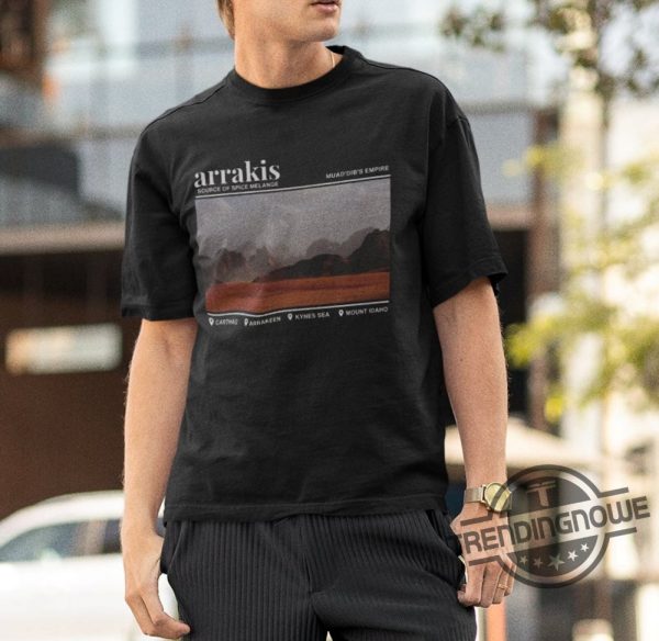 Arrakis T Shirt Arrakis Locations Tee Gift Muad Dibs Empire T Shirt Dune 2 Shirt Gift Bookish T Shirt trendingnowe 1