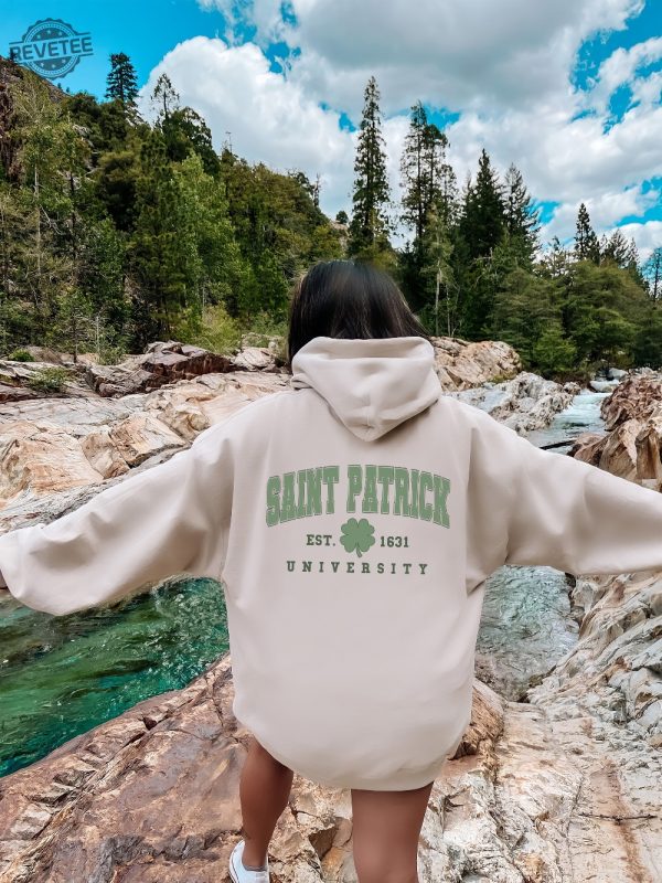 Saint Patrick University Hoodie Saint Pattys Day Hoodie Saint Patricks Day Clipart St Patricks Day Womens Clothing St Patricks Day Costume Unique revetee 1