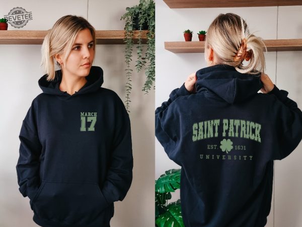 Saint Patrick University Hoodie Saint Pattys Day Hoodie Saint Patricks Day Clipart St Patricks Day Womens Clothing St Patricks Day Costume Unique revetee 2