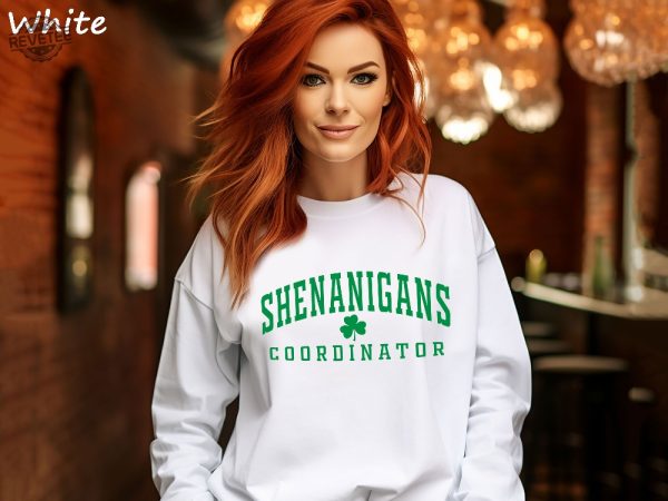 Shenanigans Coordinator Sweatshirt St Patricks Day Costume St Patricks Day Womens Clothing St Patricks Day Tshirts Unique revetee 1