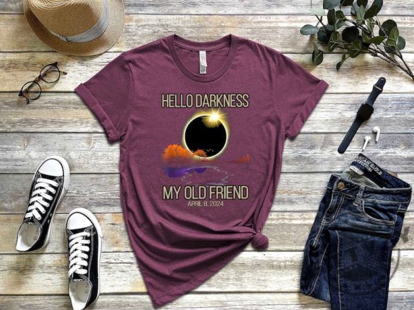 Hello Darkness Shirt April 8Th 2024 Sweatshirt Eclipse Event Tshirt Funny Eclipse Hoodie Joke Total Solar Eclipse Sarcastic Shirt giftyzy 3