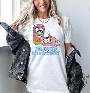 I Slipped On My Beans Bluey Shirt Bingo Disney Sweatshirt Dog Family Shirt Kids Disney Tshirt Cartoon Character Hoodie Bluey And Bingo Shirt giftyzy 3