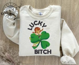 St. Patricks Day Shirt Retro St. Patricks Day Tshirt St. Patricks Day Hoodie Lucky Bitch St. Patricks Day Sweatshirt Cute Clover Shirt giftyzy 3