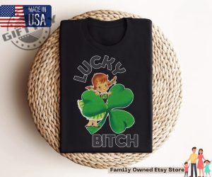 St. Patricks Day Shirt Retro St. Patricks Day Tshirt St. Patricks Day Hoodie Lucky Bitch St. Patricks Day Sweatshirt Cute Clover Shirt giftyzy 4