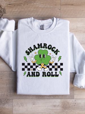 Shamrock And Roll Sweatshirt Retro St Patricks Day Shirt Irish Day Shirt Lucky Sweatshirt Lucky Charm Sweatshirt Irish Sweatshirt Unique revetee 2