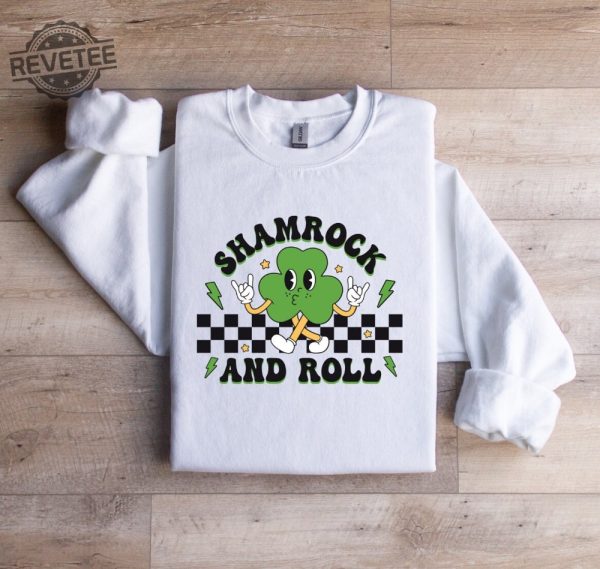 Shamrock And Roll Sweatshirt Retro St Patricks Day Shirt Irish Day Shirt Lucky Sweatshirt Lucky Charm Sweatshirt Irish Sweatshirt Unique revetee 2