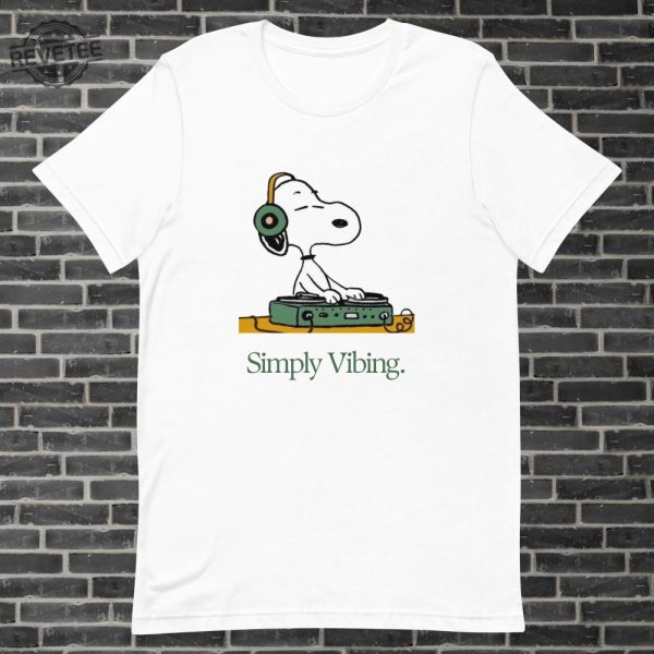 Simply Vibing Snoopy Tshirt Peanuts Retro Cartoon Tshirt Meme Tshirt Dj Tshirt Unisex Tee Unique revetee 1