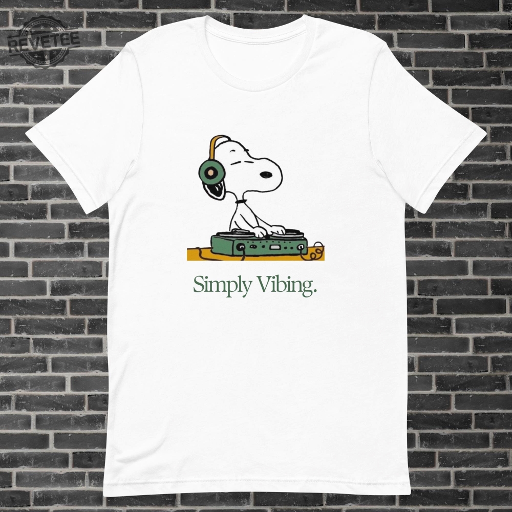 Simply Vibing Snoopy Tshirt Peanuts Retro Cartoon Tshirt Meme Tshirt Dj Tshirt Unisex Tee Unique