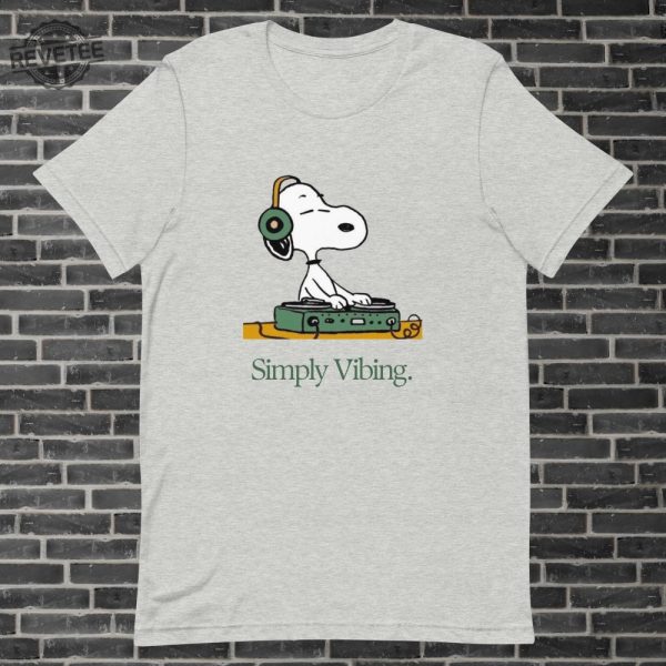 Simply Vibing Snoopy Tshirt Peanuts Retro Cartoon Tshirt Meme Tshirt Dj Tshirt Unisex Tee Unique revetee 3