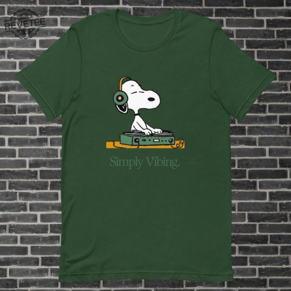 Simply Vibing Snoopy Tshirt Peanuts Retro Cartoon Tshirt Meme Tshirt Dj Tshirt Unisex Tee Unique revetee 4