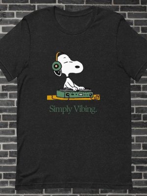 Simply Vibing Snoopy Tshirt Peanuts Retro Cartoon Tshirt Meme Tshirt Dj Tshirt Unisex Tee Unique revetee 5