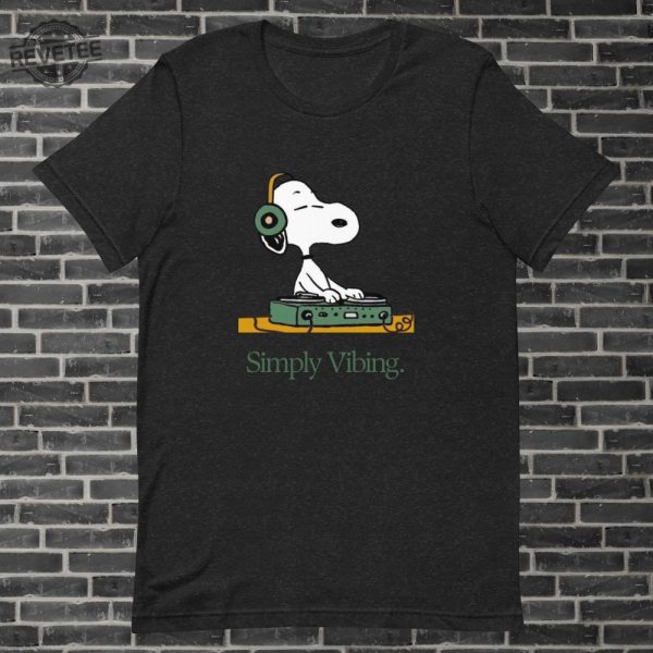 Simply Vibing Snoopy Tshirt Peanuts Retro Cartoon Tshirt Meme Tshirt Dj Tshirt Unisex Tee Unique revetee 5