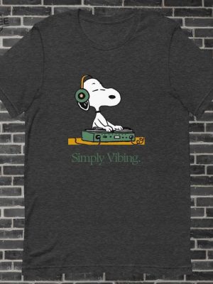 Simply Vibing Snoopy Tshirt Peanuts Retro Cartoon Tshirt Meme Tshirt Dj Tshirt Unisex Tee Unique revetee 6