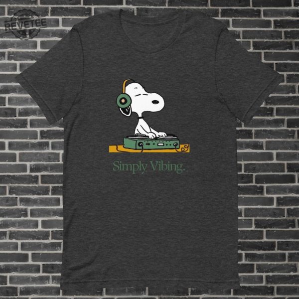 Simply Vibing Snoopy Tshirt Peanuts Retro Cartoon Tshirt Meme Tshirt Dj Tshirt Unisex Tee Unique revetee 6