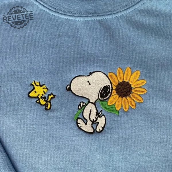 Embroidered Snoopy Crewneck Nostalgic Embroidered Sweatshirt Custom Embroidered Sweatshirt Gift For Her Gift For Him Unique revetee 1