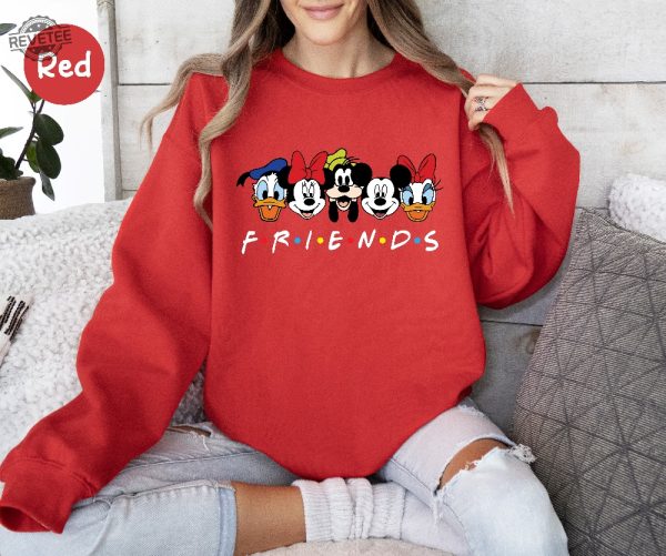 Disney Friends Sweatshirt Disney Sweatshirt Disneyworld Sweatshirt Mickey Minnie Mouse Friends Sweatshirt Gift For Her Disney Gift Unique revetee 1