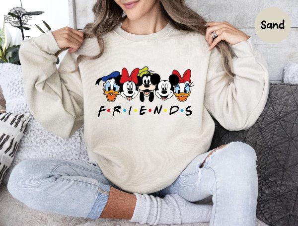 Disney Friends Sweatshirt Disney Sweatshirt Disneyworld Sweatshirt Mickey Minnie Mouse Friends Sweatshirt Gift For Her Disney Gift Unique revetee 3