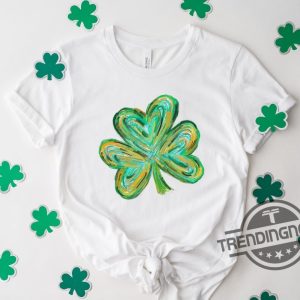 St Patricks Four Leaf Clover Shirt Watercolor St Patrick T Shirt St Patricks Day Sweatshirt Shamrock Sweatshirt Gift For St Patricks trendingnowe 2