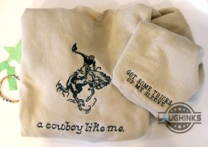 cowboy like me shirt sweatshirt hoodie taylor swift embroidered crewneck evermore lyrics got some tricks up my sleeves shirts swifties cowman cowgirl gift laughinks 3