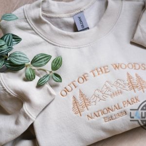 out of the woods embroidered sweatshirt tshirt hoodie mens womens 1989 taylor swift national park out of the woods song embroidery shirts gift for swifites laughinks 2