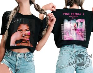 Pink Friday 2 Airbrush Nicki Minaj 2 Sided Shirt Nicki Minaj Tour Sweatshirt Nicki Minaj Hoodie Nicki Minaj Tshirt Pink Friday 2 World Tour Shirt giftyzy 2