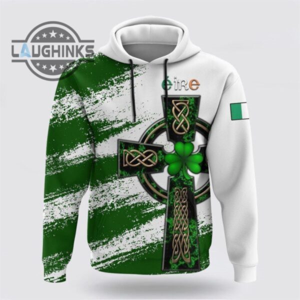 st patricks day hoodie premium unisex hoodie irish st patricks celtic cross tshirt sweatshirt mens womens irish saint pattys day gift lucky clovers shamrock tee laughinks 1 1