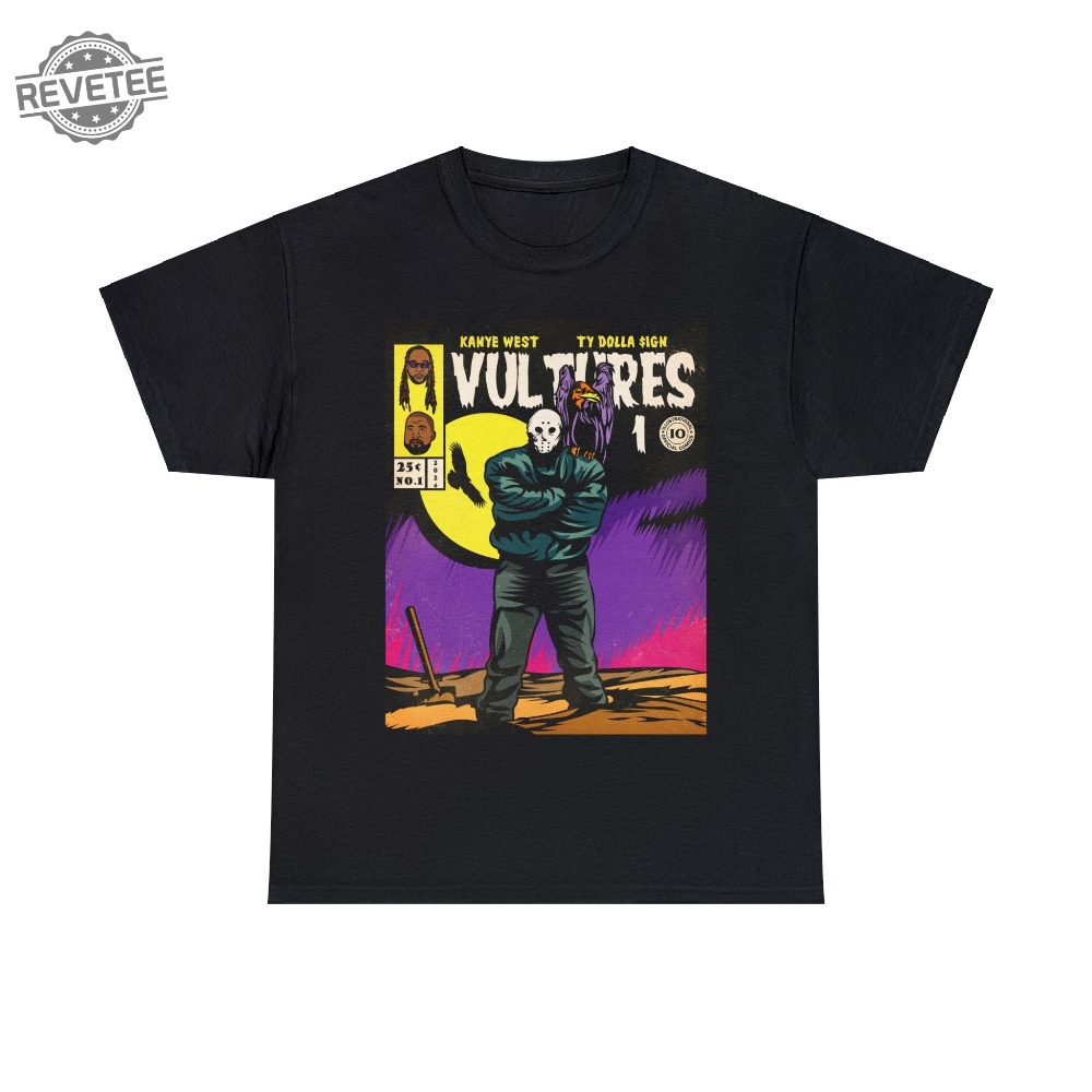 Vultures 1 Kanye West Ty Dolla Sign Album Vintage Comic Artwork T Shirt Unisex Heavy Cotton Tee Express Delivery Available Unique
