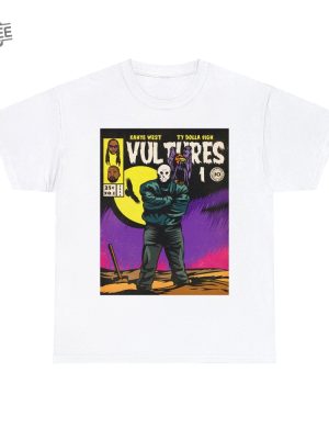 Vultures 1 Kanye West Ty Dolla Sign Album Vintage Comic Artwork T Shirt Unisex Heavy Cotton Tee Express Delivery Available Unique revetee 4