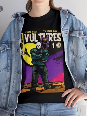 Vultures 1 Kanye West Ty Dolla Sign Album Vintage Comic Artwork T Shirt Unisex Heavy Cotton Tee Express Delivery Available Unique revetee 9