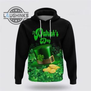 st patricks day hoodie customized st patricks day hoodie green leprechaun hat with clover leaf tshirt sweatshirt mens womens irish saint pattys day gift lucky clovers shamrock tee laughinks 1