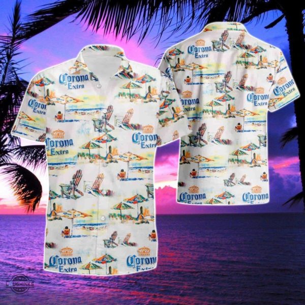 corona hawaiian shirt and shorts corona extra beach lounge summer aloha beach shirts corona beer all over printed 3d button up shirt laughinks 2