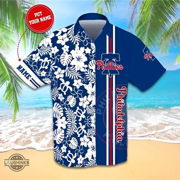 retro phillies shirt personalized mlb philadelphia phillies summer aloha beach shirt baseball team phillies hawaiian shirt and shorts custom name gift for fans laughinks 1