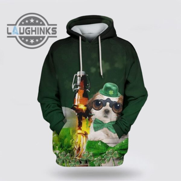 st patricks day hoodie shih tzu dog saint patricks day over print 3d hoodie tshirt sweatshirt mens womens irish saint pattys day gift lucky clovers shamrock tee laughinks 1