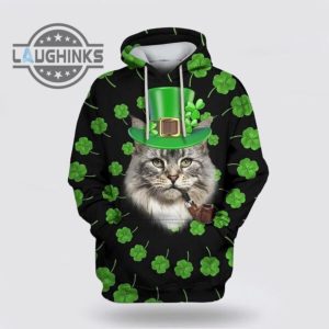 st patricks day hoodie maine coon cat saint patricks day over print 3d hoodie tshirt sweatshirt mens womens irish saint pattys day gift lucky clovers shamrock tee laughinks 1 1