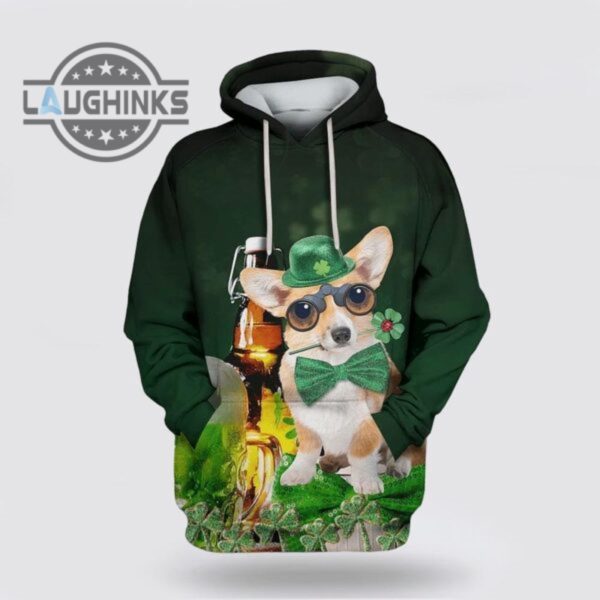 st patricks day hoodie corgi dog saint patricks day over print 3d hoodie tshirt sweatshirt mens womens irish saint pattys day gift lucky clovers shamrock tee laughinks 1