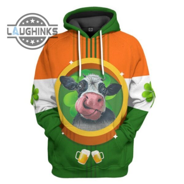 st patricks day cow tshirt hoodie apparel tshirt sweatshirt mens womens irish saint pattys day gift lucky clovers shamrock tee laughinks 1 1