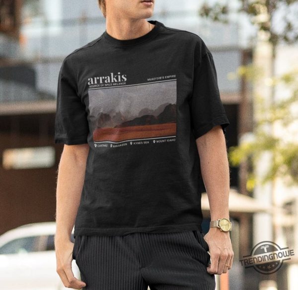 Dune Shirt Arrakis T Shirt Arrakis Locations Tee Gift Muad Dibs Empire T Shirt Dune Gift Bookish T Shirt trendingnowe 1