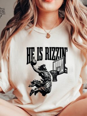 He Is Rizen Tshirt He Is Rizen Funny Easter Shirt He Is Rizzen Jesus Shirt Funny Easter Shirt Easter Gift Easter Day Gift revetee 2