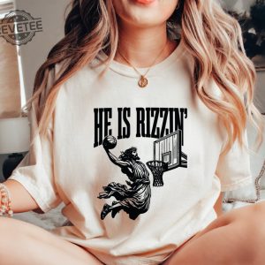 He Is Rizen Tshirt He Is Rizen Funny Easter Shirt He Is Rizzen Jesus Shirt Funny Easter Shirt Easter Gift Easter Day Gift revetee 4