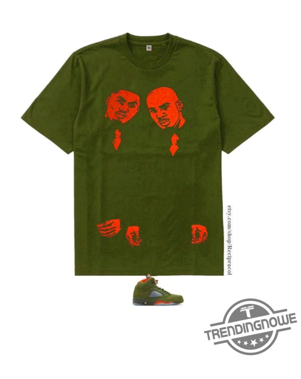 Belly Green Orange Shirt For Air Jordan 5 Olive Green And Orange Shirt Olive Green 5S Shirt trendingnowe 1