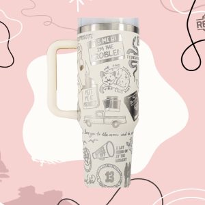 Taylor Swift Engraved Stanley Tumbler With Handle And Straw 360 Full Wrap Design 40Oz Stainless Steel Water Bottle Taylor Swift Merch revetee 2