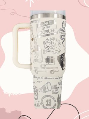 Taylor Swift Engraved Stanley Tumbler With Handle And Straw 360 Full Wrap Design 40Oz Stainless Steel Water Bottle Taylor Swift Merch revetee 2