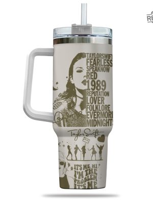 40Oz Tumbler Swiftie Collections Taylor Album Cover Tumbler Eras Tour Tumbler 2023 The Eras Tour 40Oz Handle Car Mug Taylor Swift Merch revetee 2