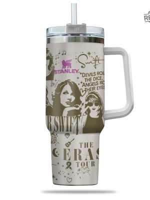 40Oz Tumbler Swiftie Collections Taylor Album Cover Tumbler Eras Tour Tumbler 2023 The Eras Tour 40Oz Handle Car Mug Taylor Swift Merch revetee 3