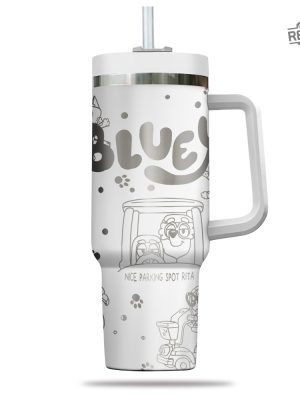 Bluey Dog Engraved 40Oz Bluey Dog 40 Oz Tumbler Bluey Dog And Friends Coffee Tumbler Bluey Dog Cartoon Engraved Tumbler revetee 2